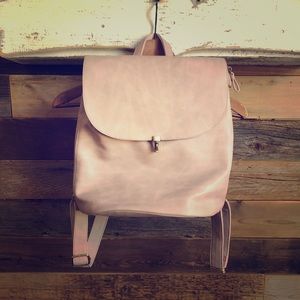 Pink pleather backpack